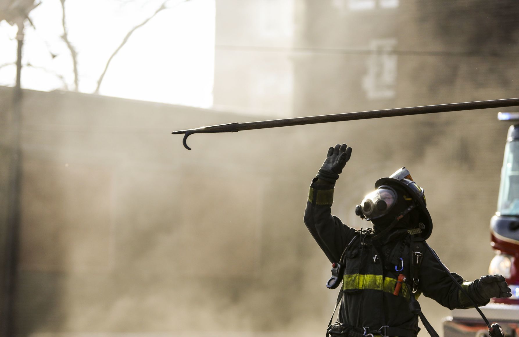 Firefighters battle blaze